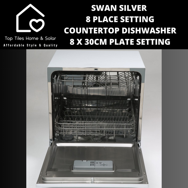 Swan Silver 8 Place Setting Countertop Dishwasher - 8 x 30cm Plate Setting