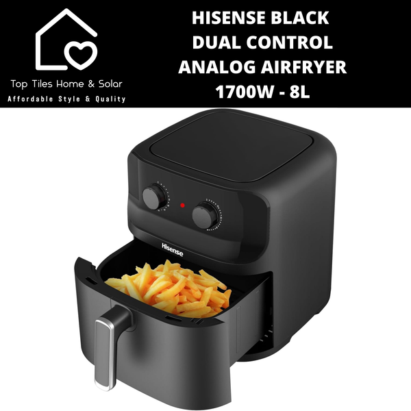 Hisense Black Dual Control Analog Airfryer 1700W - 8L