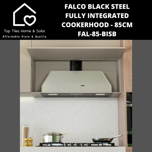 Falco Black Steel Fully Integrated Cookerhood - 85cm FAL-85-BISB