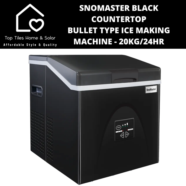 SnoMaster Black Countertop Bullet Type Ice Making Machine - 20kg/24Hr