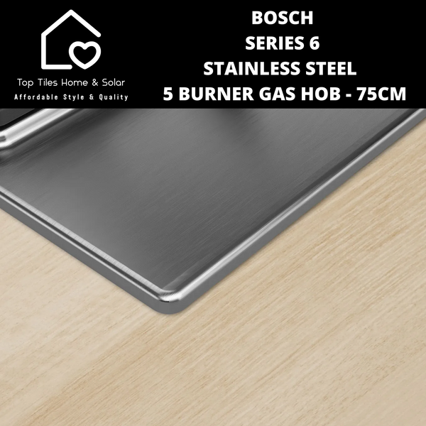 Bosch Series 6 Stainless Steel  5 Burner Gas Hob - 75cm