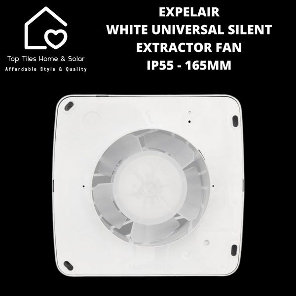 Expelair White Universal Silent Extractor Fan IP55 - 165mm