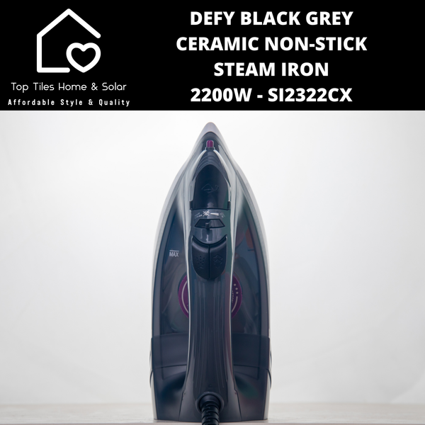 Defy Black Grey Ceramic Non-Stick Steam Iron - 2200W SI2322CX
