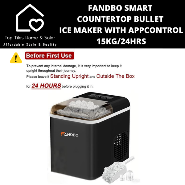 Fandbo Smart Countertop Bullet Ice Maker with AppControl - 15kg/24Hrs