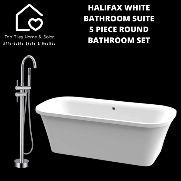 Halifax White Bathroom Suite - 5 Piece Round Bathroom Set