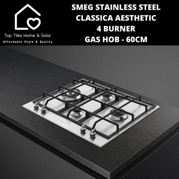 Smeg Stainless Steel Classica Aesthetic 4 Burner Gas Hob - 60cm