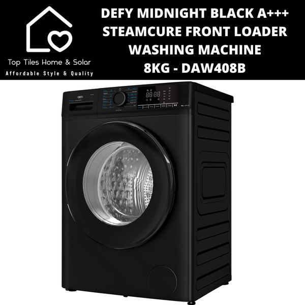 Defy Midnight Black A+++ SteamCure Front Loader Washing Machine - 8kg DAW408B
