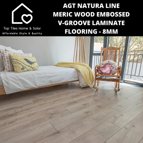 AGT Natura Line Meric Wood Embossed V-Groove Laminate Flooring - 8mm