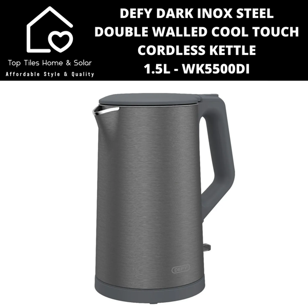 Defy Dark Inox Steel Double Walled Cool Touch Cordless Kettle - 1.5L WK5500DI