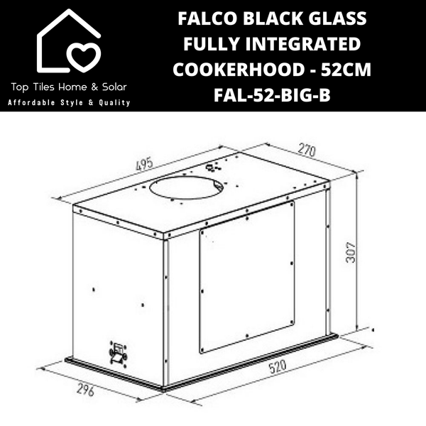 Falco Black Glass Fully Integrated Cookerhood - 52cm FAL-52-BIG-B