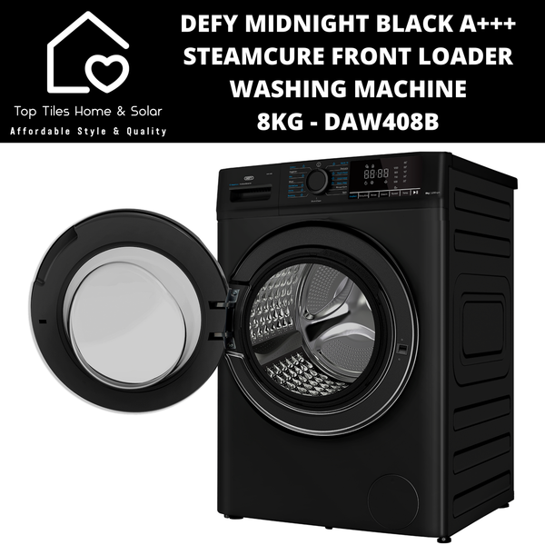 Defy Midnight Black A+++ SteamCure Front Loader Washing Machine - 8kg DAW408B