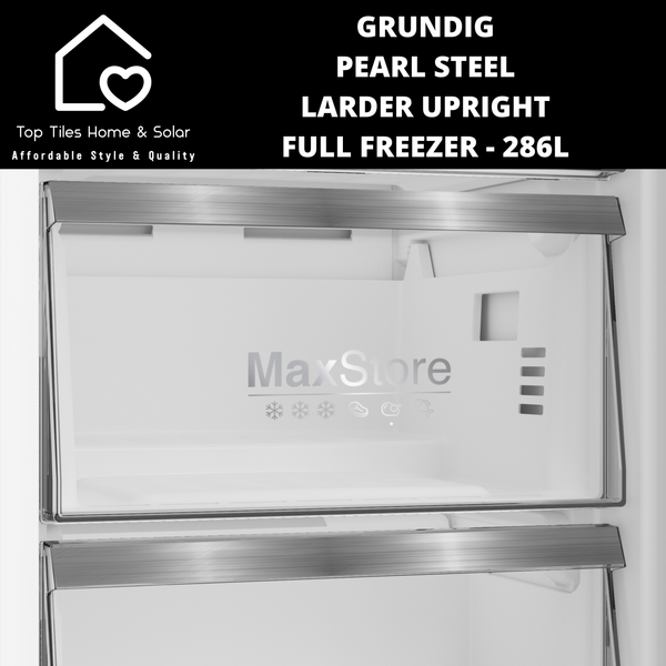 Grundig Pearl Steel Larder Upright Full Freezer - 286L