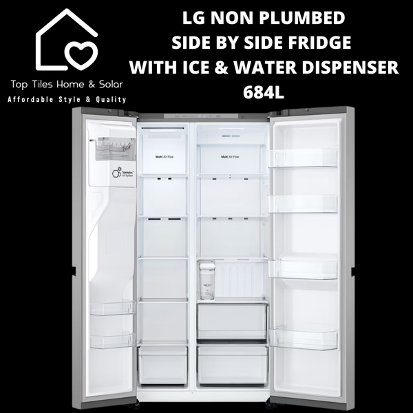LG Non Plumbed Side by Side Fridge with Ice & Water Dispenser - 684L