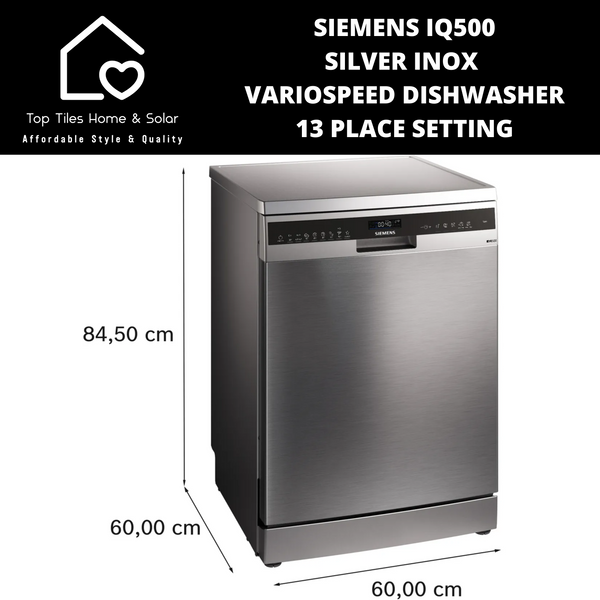 Siemens iQ500 - Silver Inox VarioSpeed Dishwasher - 13 Place Setting