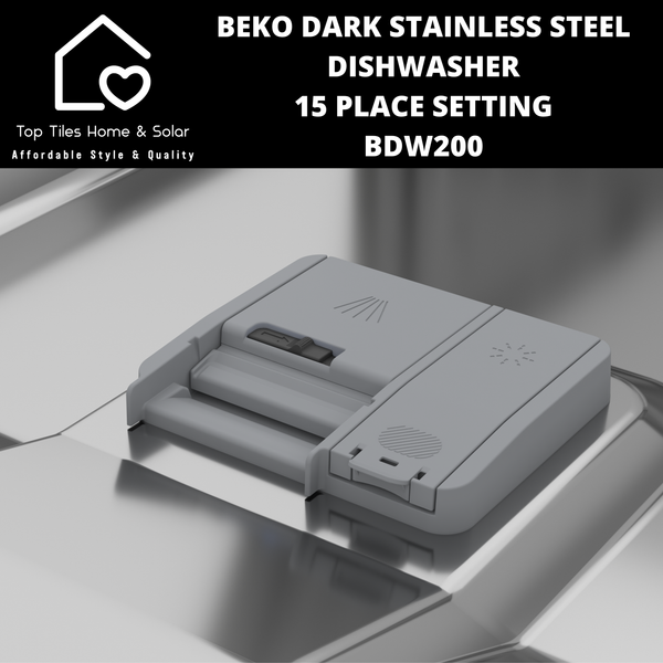 Beko Dark Stainless Steel Dishwasher - 15 Place Setting - BDW200
