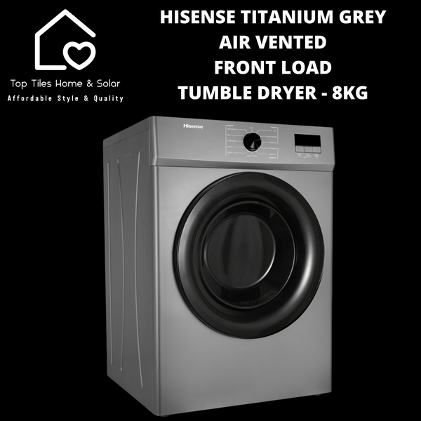 Hisense Titanium Grey Air Vented Front Load Tumble Dryer - 8kg