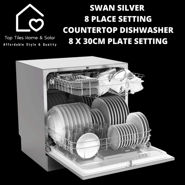 Swan Silver 8 Place Setting Countertop Dishwasher - 8 x 30cm Plate Setting
