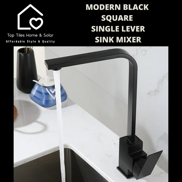 Modern Black Square Single Lever Sink Mixer