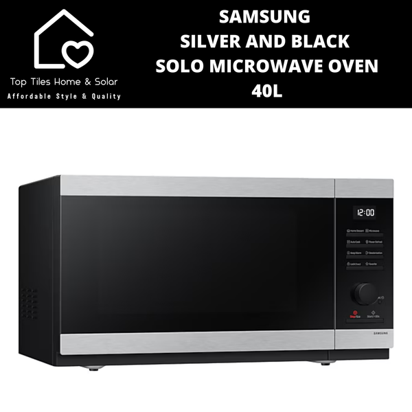 Samsung Silver and Black Solo Microwave Oven - 40L