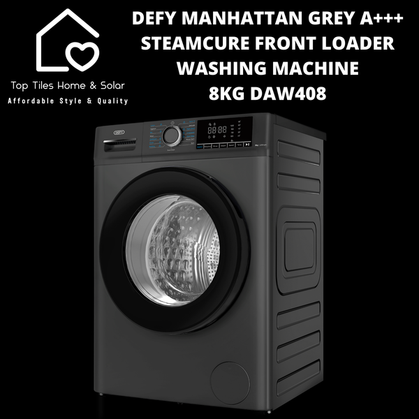Defy Manhattan Grey A+++ SteamCure Front Loader Washing Machine - 8kg DAW408