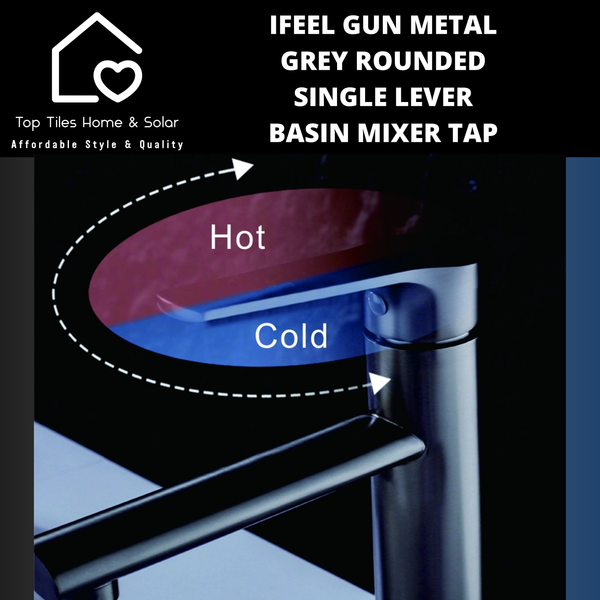IFeel Gun Metal Grey Rounded Single Lever Basin Mixer Tap