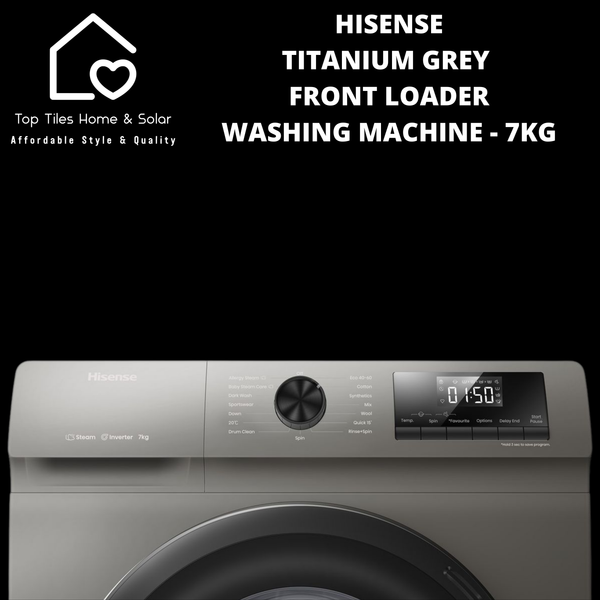 Hisense Titanium Grey Front Loader Washing Machine - 7kg