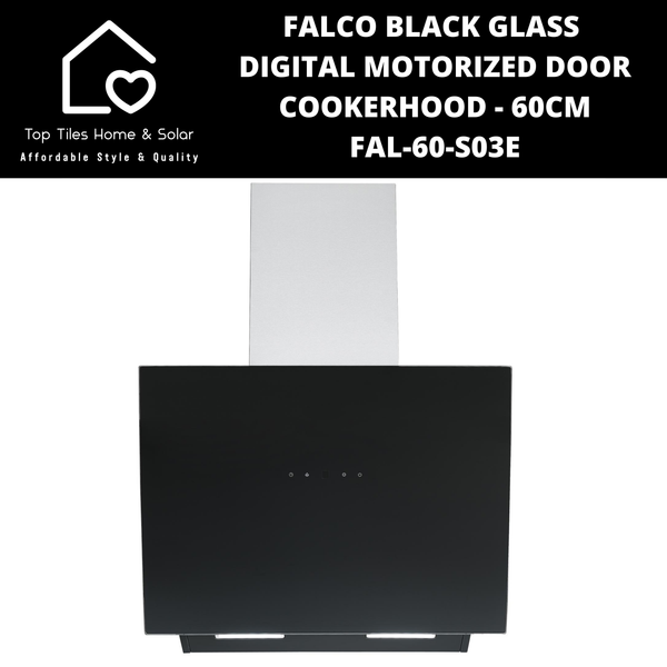 Falco Black Glass Digital Motorized Door Cookerhood - 60cm FAL-60-S03E