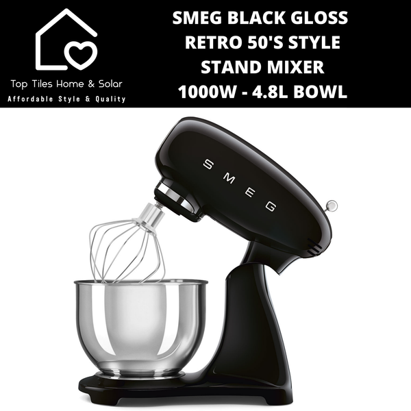 Smeg Black Retro 50'S Style Stand Mixer 1000W - 4.8L Bowl