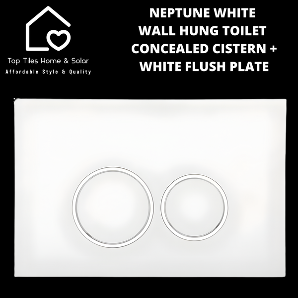 Neptune White Wall Hung Toilet With Concealed Cistern & Dual Flush Plate