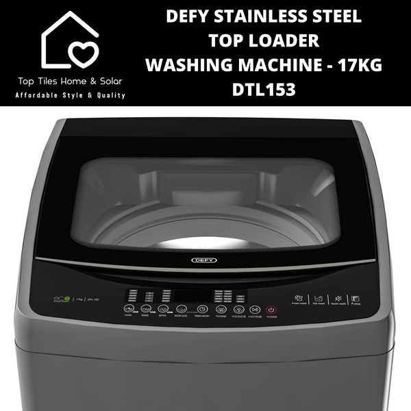 Defy Stainless Top Loader Washing Machine - 17kg DTL153