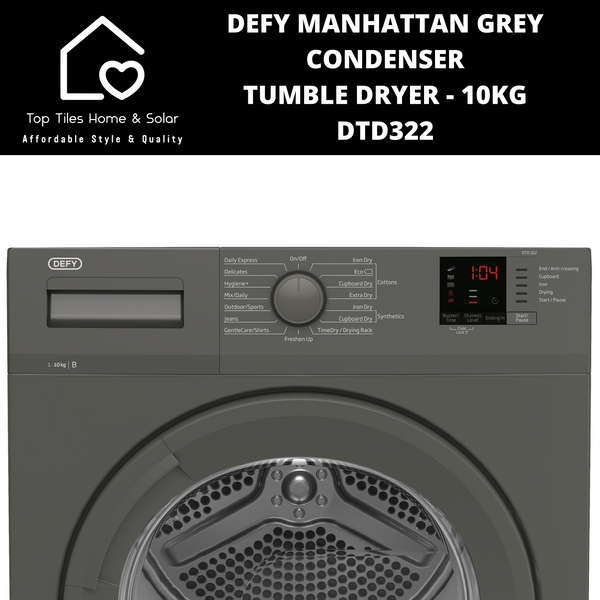 Defy Manhattan Grey Condenser Tumble Dryer - 10kg DTD322