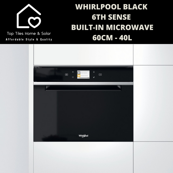 Whirlpool Black 6th Sense Built-in Microwave - 60cm - 40L