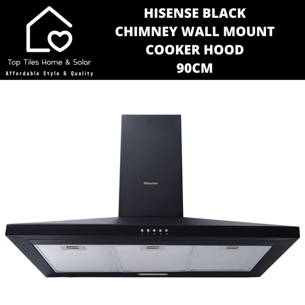 Hisense Black Chimney Wall Mount Cooker Hood - 90cm
