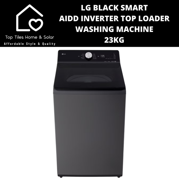 LG Black Smart AIDD Inverter Top Loader Washing Machine - 23kg