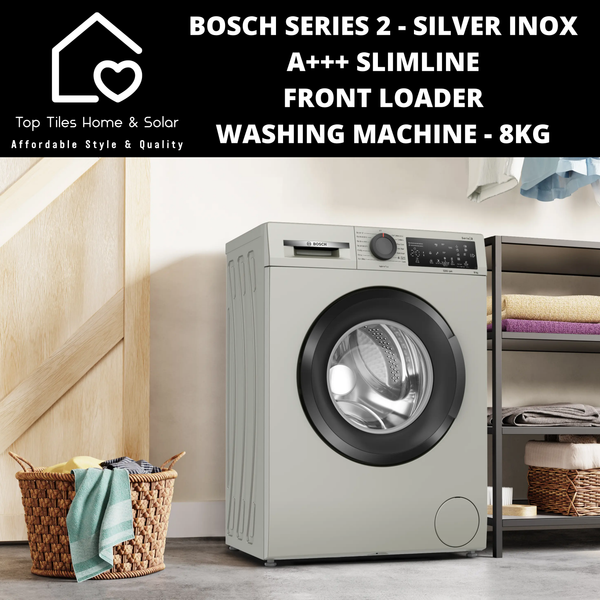 Bosch Series 2 - Silver Inox A+++ Slimline Front Loader Washing Machine - 8kg