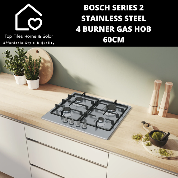 Bosch Series 2 - Stainless Steel 4 Burner Gas Hob - 60cm