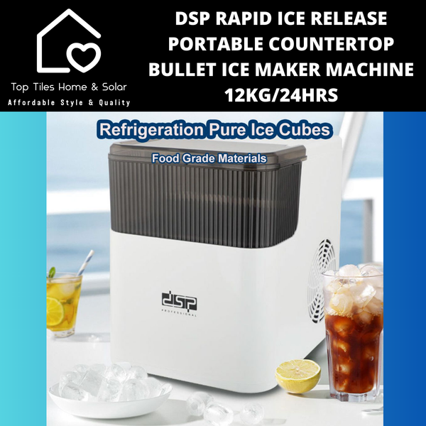 DSP Rapid Ice Released Countertop Bullet Ice Maker Machine - 12kg/24Hrs