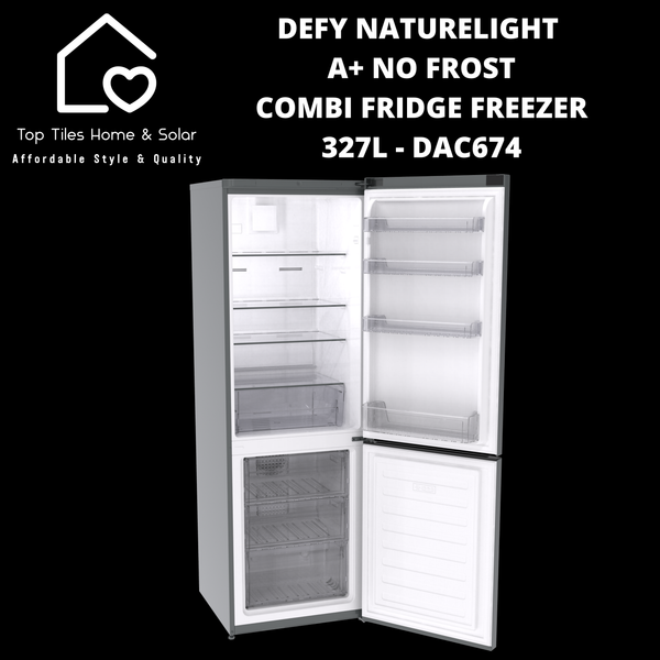 Defy NatureLight A+ No Frost Combi Fridge Freezer - 327L DAC674