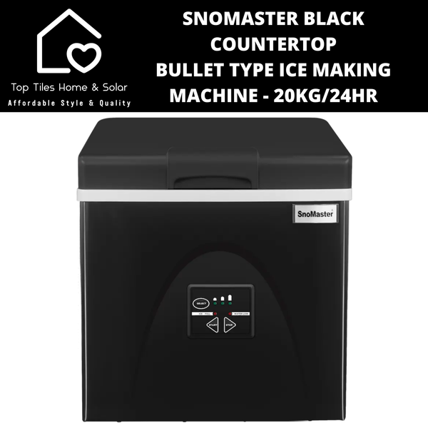 SnoMaster Black Countertop Bullet Type Ice Making Machine - 20kg/24Hr