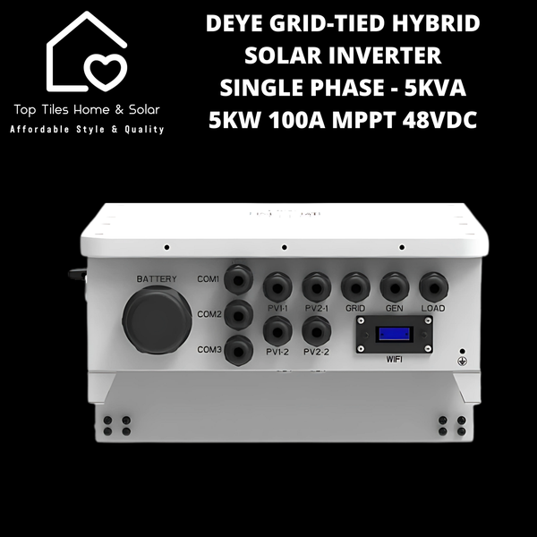Deye Grid-Tied Hybrid Solar Inverter Single Phase - 5kVA - 5kW 100A MPPT 48VDC