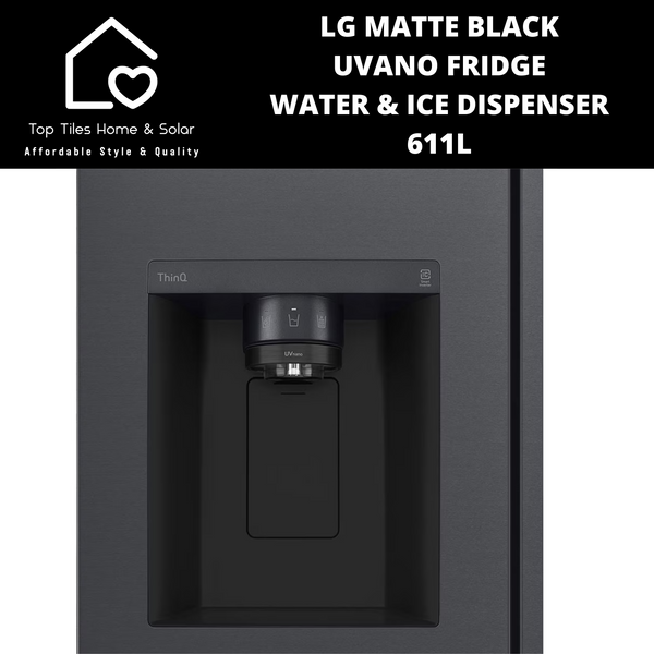 LG Matte Black Uvano Fridge - 611L Water & Ice Dispenser
