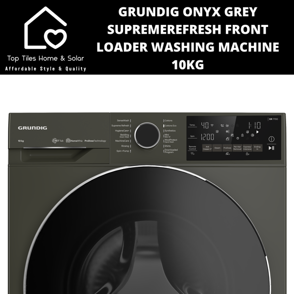 Grundig Onyx Grey SupremeRefresh Front Loader Washing Machine - 10kg