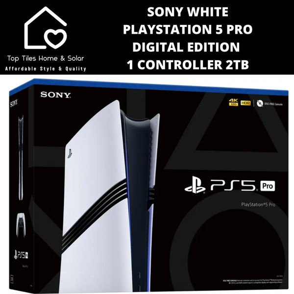 Sony White PlayStation 5 Pro Digital Edition + 1 Controller - 2TB