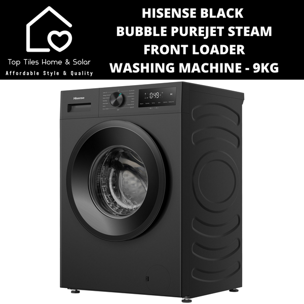 Hisense Black iBubble PureJet Steam Front Loader Washing Machine - 9kg