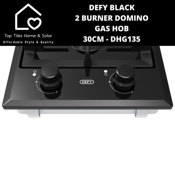 Defy Black 2 Burner Domino Gas Hob - 30cm DHG135