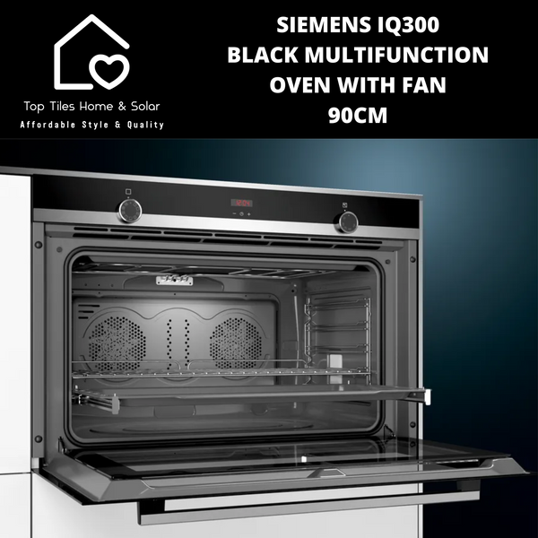 Siemens iQ300 - Black Multifunction Oven with Fan - 90cm