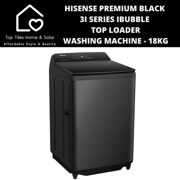 Hisense Premium Black 3i Series iBubble Top Loader Washing Machine - 18kg