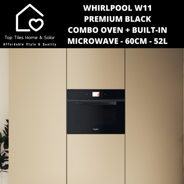 Whirlpool W11 - Premium Black Combo Oven + Built-in Microwave - 60cm - 52L