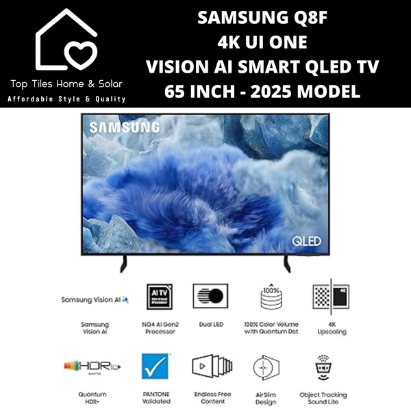 Samsung Q8F 4K UI ONE VISION AI Smart QLED TV - 65 Inch  2025 Model