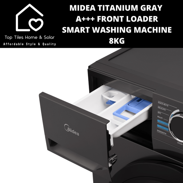 Midea Titanium Gray A+++ Front Loader Smart Washing Machine - 8kg